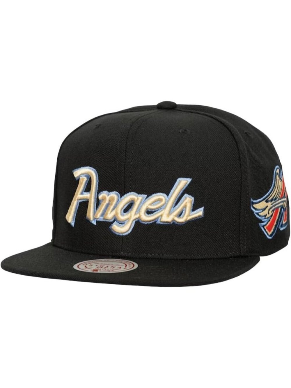Vintage Los Angeles Angels Snapback Cap - Cream Script, Black, Adjustable Fit